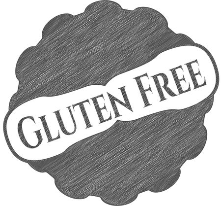 Gluten Free pencil strokes emblem