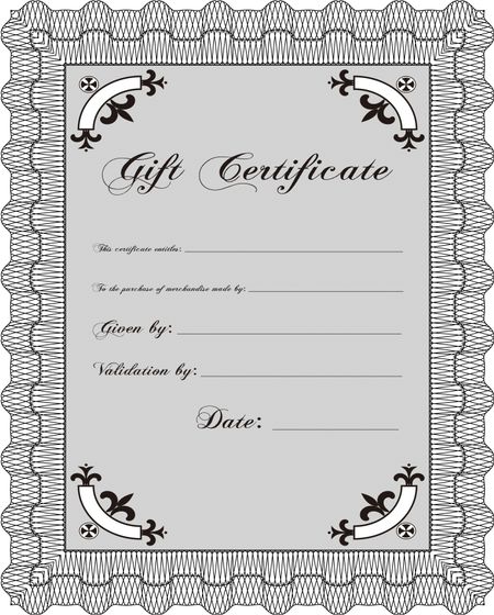 Retro Gift Certificate. Good design. Customizable, Easy to edit and change colors. With complex background. 