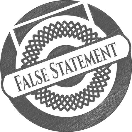 False Statement pencil strokes emblem