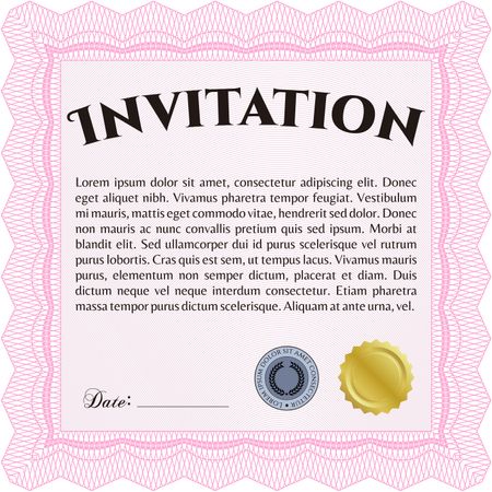 Formal invitation. With complex background. Customizable, Easy to edit and change colors. Excellent design.