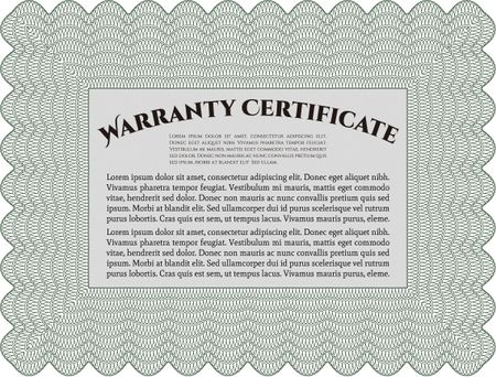Warranty Certificate. Printer friendly. Detailed. Nice design. 