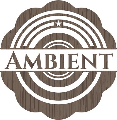 Ambient retro style wooden emblem