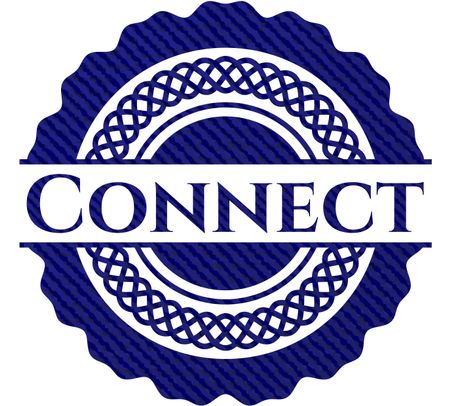 Connect emblem with denim high quality background