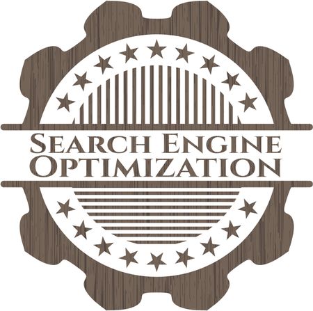 Search Engine Optimization wooden emblem