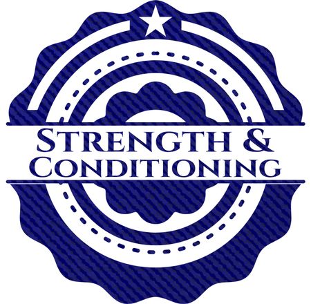 Strength and Conditioning denim background