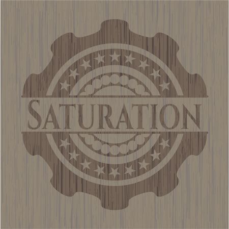 Saturation wooden emblem. Vintage.