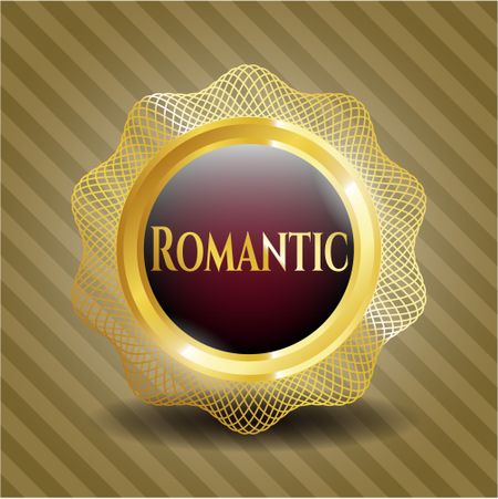 Romantic golden emblem