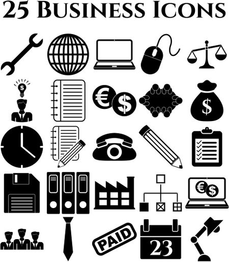 25 businessicon set. Universal and Standard Icons.