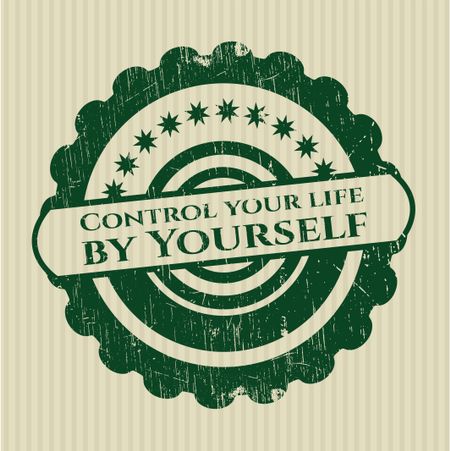 Control your life by Yourself rubber stamp
