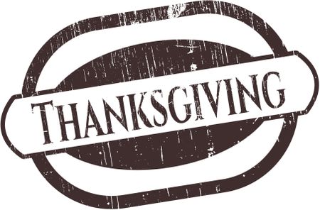 Thanksgiving rubber stamp with grunge texture