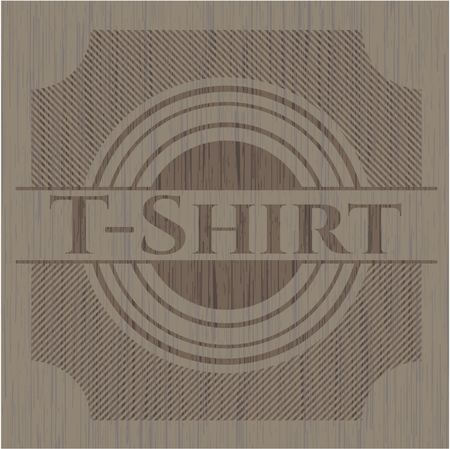 T-Shirt wooden emblem. Retro