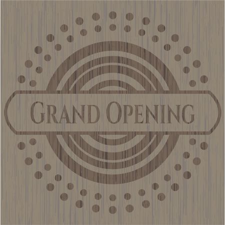 Grand Opening vintage wooden emblem