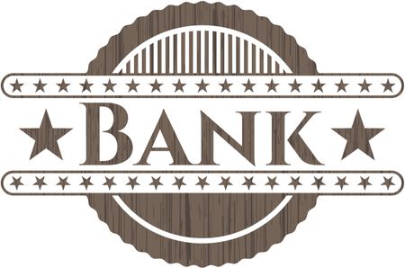 Bank retro style wood emblem