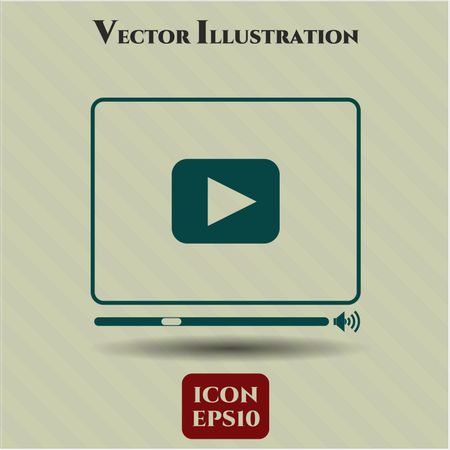 video player icon vector symbol flat eps jpg app web