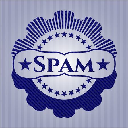 Spam badge with jean texture