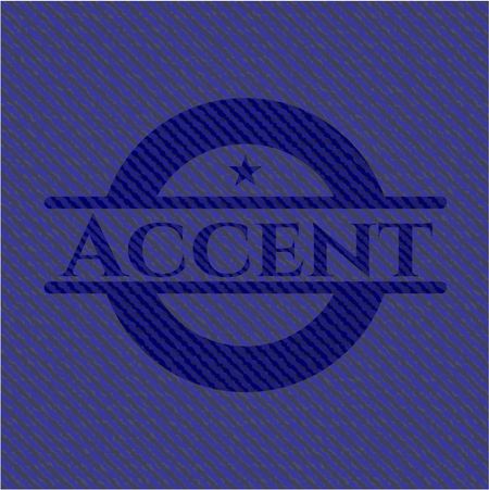 Accent emblem with jean background