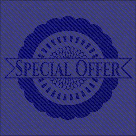 Special Offer badge with denim texture