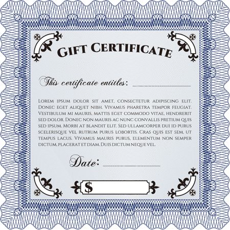 Formal Gift Certificate. Border, frame. With quality background. Superior design. 