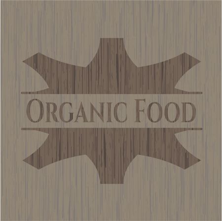 Organic Food retro style wood emblem