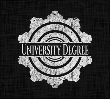 University Degree with chalkboard texture