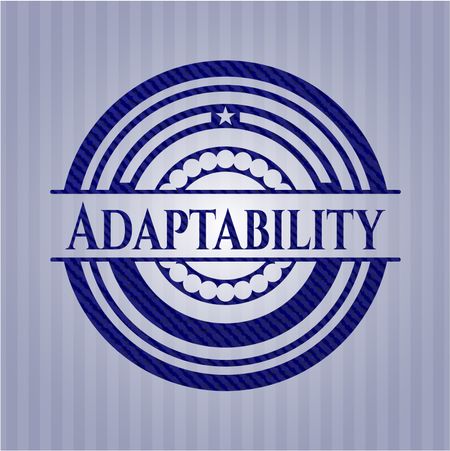 Adaptability jean or denim emblem or badge background