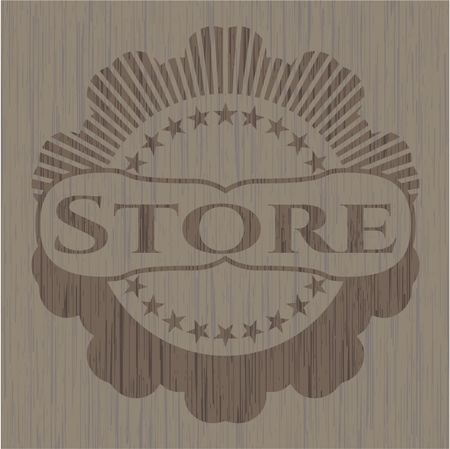 Store wood icon or emblem