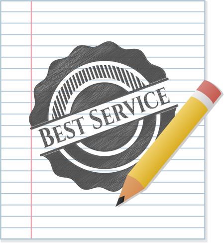 Best Service emblem draw with pencil effect