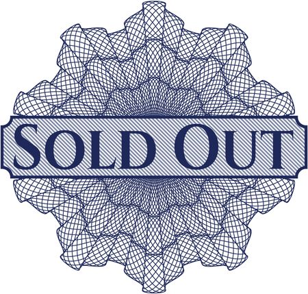 Sold Out inside money style emblem or rosette