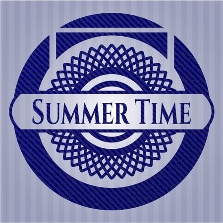 Summer Time jean or denim emblem or badge background