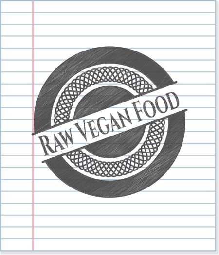 Raw Vegan Food drawn with pencil strokes