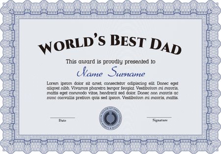 World's Best Father Award Template. Customizable, Easy to edit and change colors. Complex background. Excellent design. 