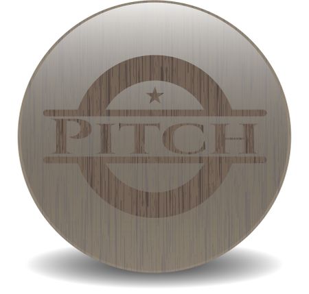 Pitch badge with wooden background