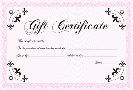 Formal Gift Certificate. Complex background. Customizable, Easy to edit and change colors. Lovely design. 