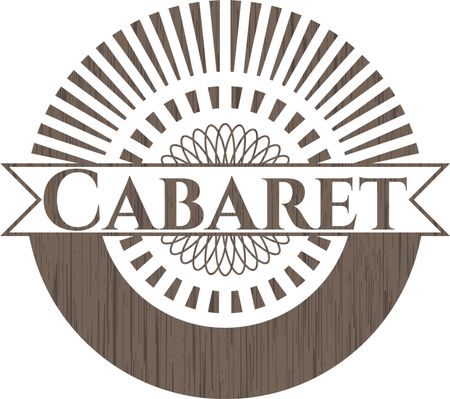 Cabaret vintage wooden emblem