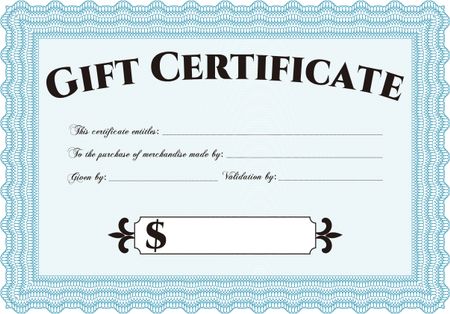 Modern gift certificate template. 