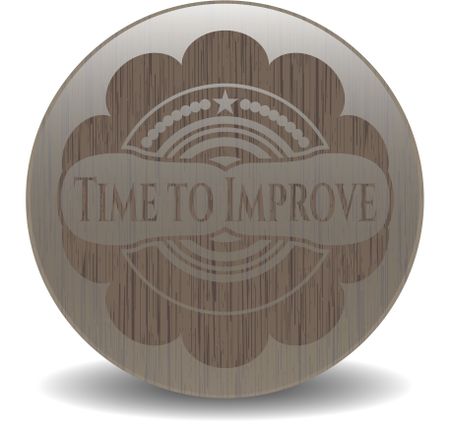Time to Improve vintage wooden emblem