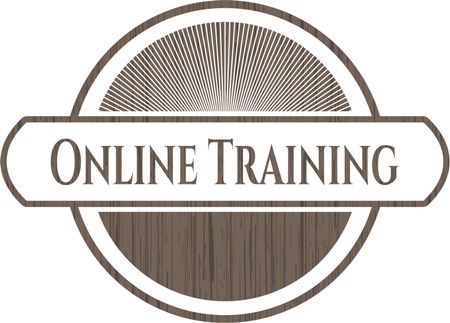 Online Training vintage wooden emblem