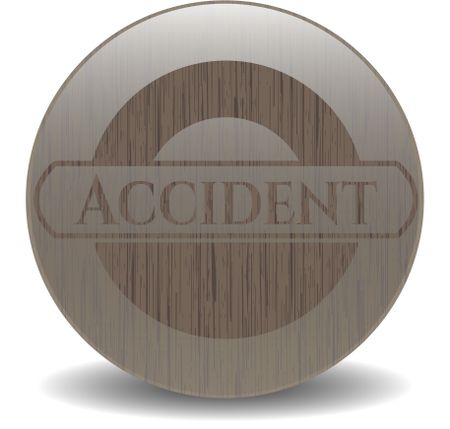 Accident vintage wooden emblem