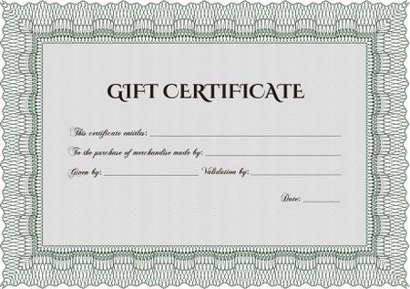 Formal Gift Certificate. With quality background. Lovely design. Border, frame. 
