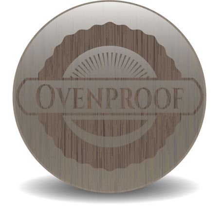 Ovenproof retro style wooden emblem