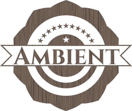 Ambient retro style wooden emblem