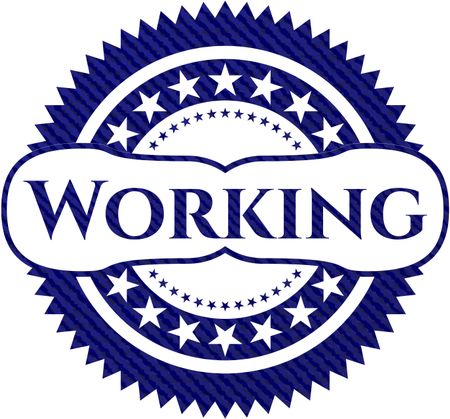 Working jean or denim emblem or badge background