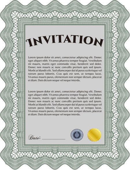 Formal invitation. With background. Customizable, Easy to edit and change colors. Good design. 