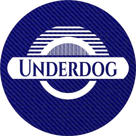 Underdog badge with jean texture