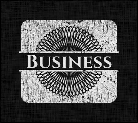Business chalk emblem, retro style, chalk or chalkboard texture