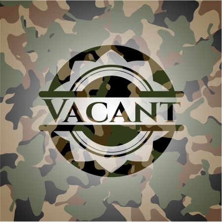 Vacant on camo pattern