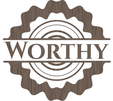 Worthy realistic wooden emblem