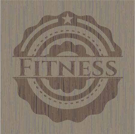 Fitness realistic wooden emblem