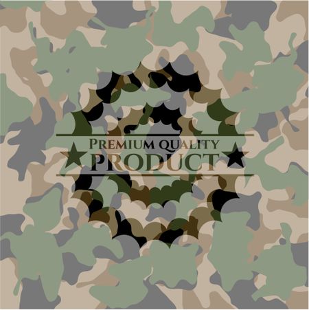 Premium Quality Product on camouflage texture