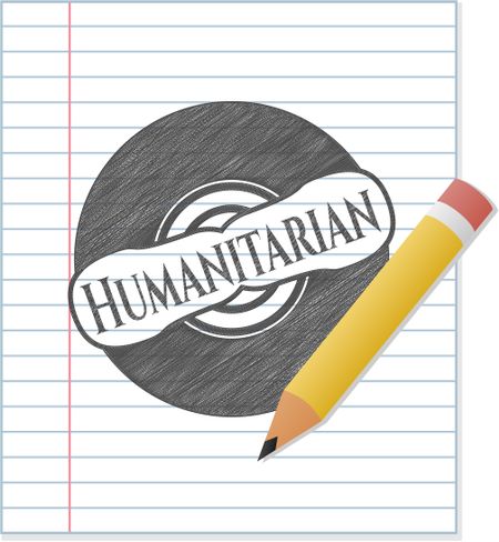 Humanitarian drawn in pencil